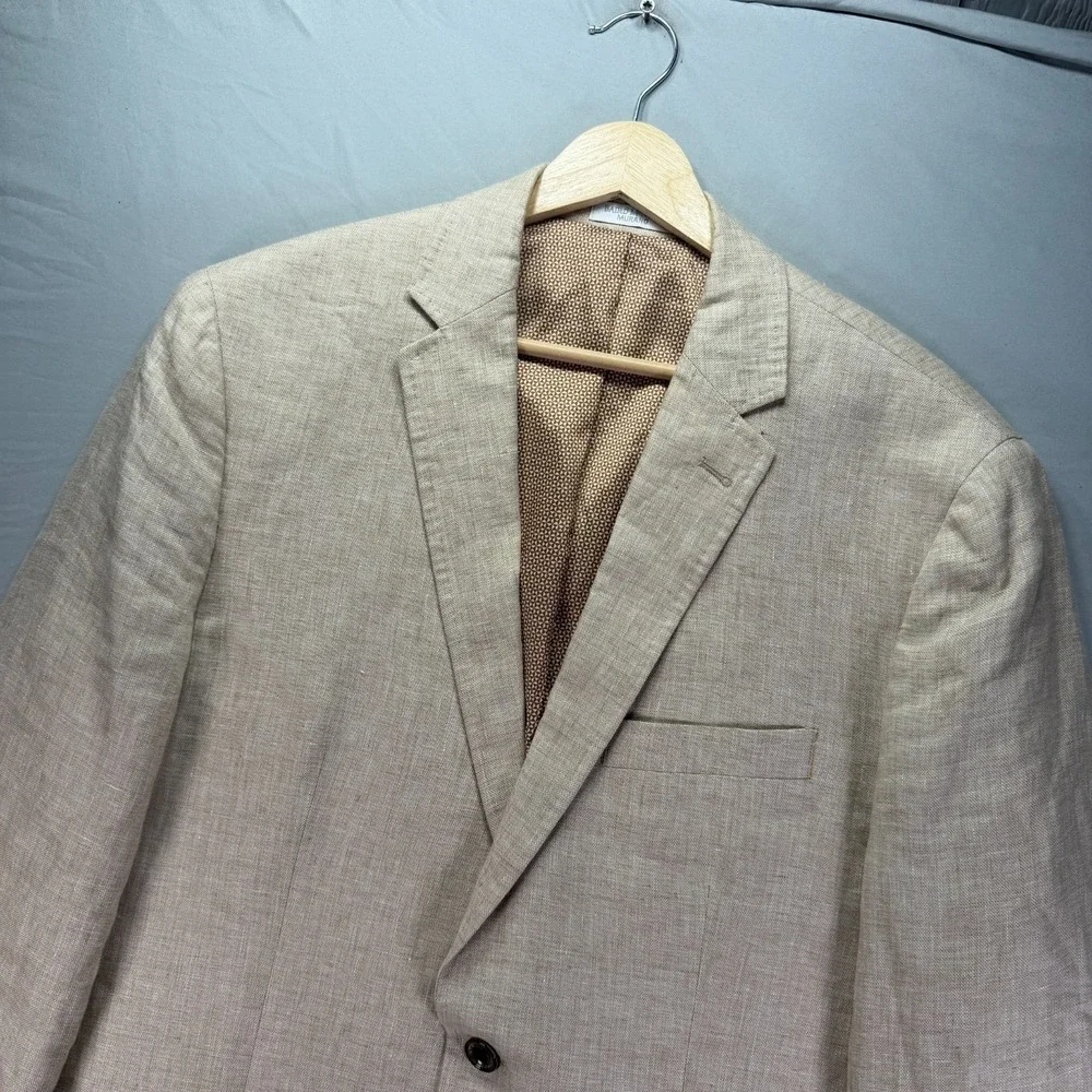 Baird McNutt Murano Linen Suit Blazer Jacket Large Trousers 36x28 Classic Fit
